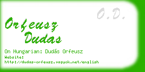 orfeusz dudas business card